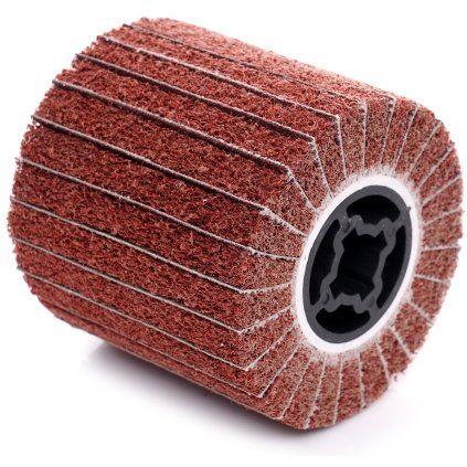 Valcový brúsny kotúč z netkanej textílie 100x100x19 P80 COARSE vyrobený zo striedajúcich sa listov brúsnej tkaniny a netkanej textílie. TA4121