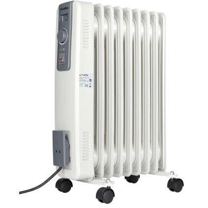Elektrický ohrievač na olej s 9 rebrami, výkon 2000 W, biely TA920