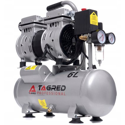 Bezolejový dvojpiestový kompresor, 6L TAGRED 550W R2 kompresor TA302