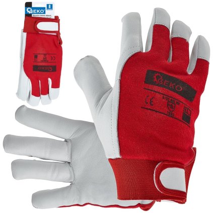 Montážne zimné pracovné rukavice z kozej kože - suchý zips r.8 (12/48) G73515