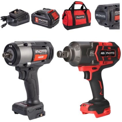 Súprava rázových kľúčov INVENTO A63R + A65 + 2x 4Ah batéria + nabíjačka + taška PXASET6