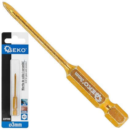Vrták na sklo a keramiku HEX 3 mm (500) G39701C