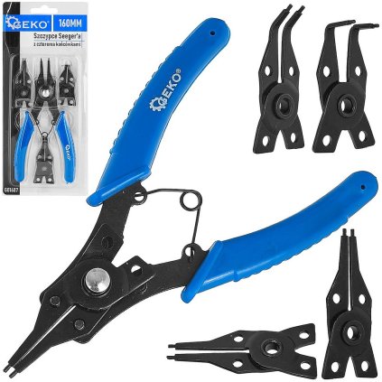 Seegerove kliešte so štyrmi vymeniteľnými hrotmi 160 mm (12/60) G01687