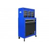 GEKO Dielenský vozík Prázdny 2 dielny 9 zásuviek Modrý
