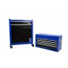 GEKO Dielenský vozík Prázdny 2 dielny 9 zásuviek Modrý