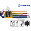 Sada farebných kľúčov s poistnou guličkou, inbus s guličkou extra dlhé 2346XL (1,5-10 mm), Beargrip T45358