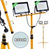 LED reflektor 2x100W s teleskopickou stavebnou trojnožkou a káblom - studená biela 6500K (1) K02050