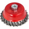 Drôtená kefa 125mm M14 ČELOVÁ ZKRÚTENÝ DRÔT na brúsku T-DRUT5