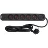 FASTER TOOLS čierny predlžovací kábel s 5 zásuvkami 3,0 m s prepínačom USB-A/USB-C EFT346-27