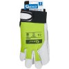 Montážne pracovné rukavice žltá kozia koža - suchý zips r.9 (12/48) G73536