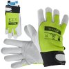 Montážne pracovné rukavice žltá kozia koža - suchý zips r.9 (12/48) G73536