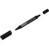 FASTER TOOLS nezmazateľný čierny popisovač obojstranný okrúhly EFT354-20