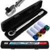 Dynamometrický kľúč 1/2” 480mm 42-210Nm 20kg s poistkou, pre kolesá plus 4 nástrčné hlavice TA4019TA1254