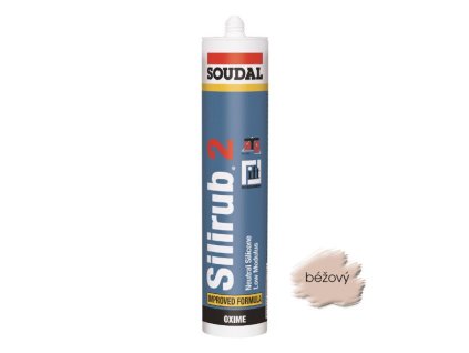 Silikón Soudal Silirub 2 beige béžový 300 ml neutrálny OXIM (EAN 5411183001695)