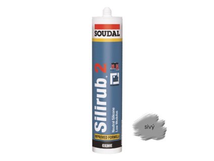 Silikón Soudal Silirub 2 sivý 300 ml neutrálny OXIM (EAN 5411183001633)