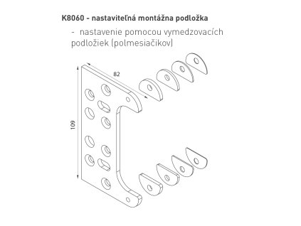 KZ - Nastaviteľná montážna podložka k závesu K8060