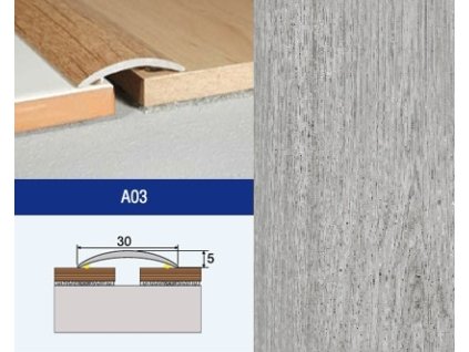 Podlahovy profil Effector A03 prechod nalepovaci 30 Dub Topaz