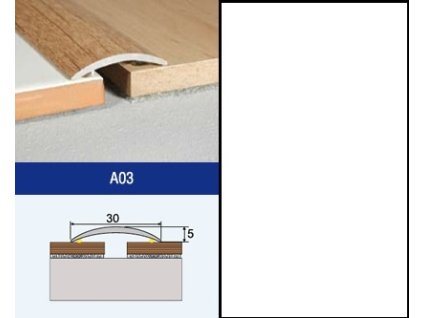 Podlahovy profil Effector A03 prechod nalepovaci 30 Biela Matna