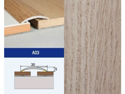 Podlahovy profil Effector A03 prechod nalepovaci 30 Dub Helsinki