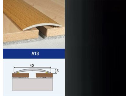 podlahovy profil Effector a13 prechod nalepovaci cierna 40