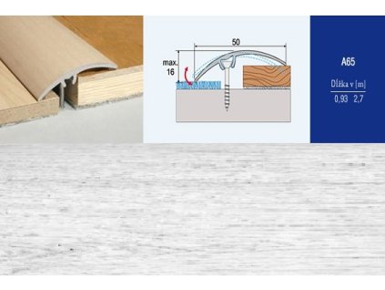 Podlahovy profil Effector A65 prechod narazaci 50 Dub Vanilla