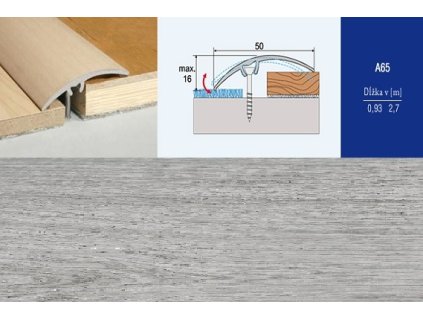 Podlahovy profil Effector A65 prechod narazaci 50 Dub Topaz