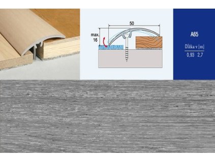Podlahovy profil Effector A65 prechod narazaci 50 Dub Tabacco