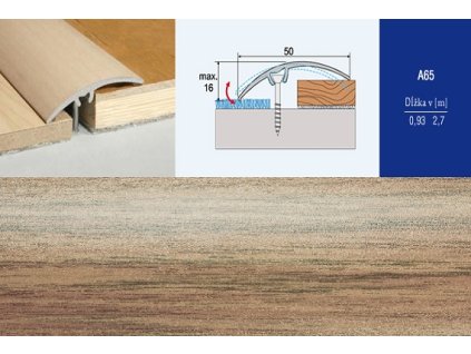 Podlahovy profil Effector A65 prechod narazaci 50 Merbau
