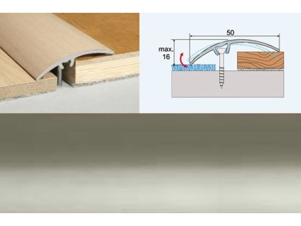 Profil AL Effector A65 vyrov. prechod. nar. 50 INOX 2,7 M