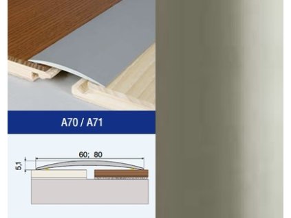 Podlahovy profil Effector A71 prechod nalepovaci 80 Inox