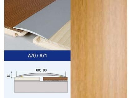 Profil AL Effector A71 prechod. nalep. 80 BUK 1m