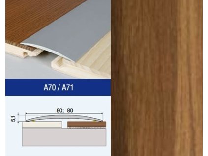 Podlahovy profil Effector A71 prechod nalepovaci 80 Orech Chille