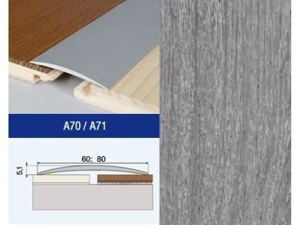 Podlahovy profil Effector A71 prechod nalepovaci 80 Dub Tabacco