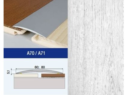 Podlahovy profil Effector A71 prechod nalepovaci 80 Dub Vanilla