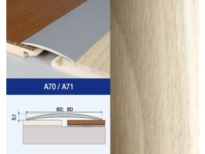 Profil AL Effector A71 prechod. nalep. 80 DUB MOCCA 2m