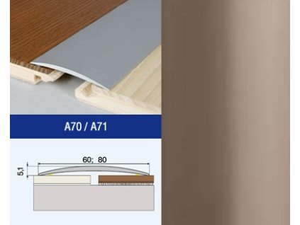 Profil AL Effector A71 prechod. nalep. 80 CHAMPAGNE 2m