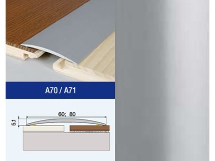 Profil AL Effector A71 prechod. nalep. 80 STRIEBRO 2m