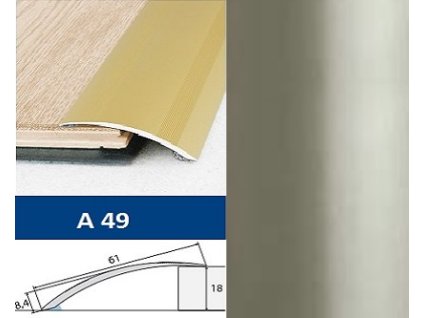 Profil AL Effector A49 nábeh. nalep. INOX 2m