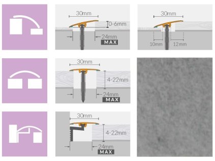 prechodova lista arbiton CS3 dub beton
