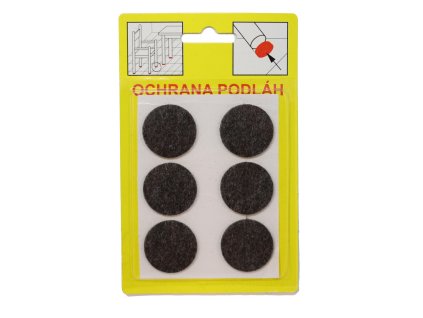 Podložky Filcové samolepiace Hnedé, Typ 106 - priemer 28 mm, hr. 3 mm, 6 ks/bal