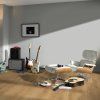 kompozitna podlaha parador modular one dub 1730772 v interieri s gitarami