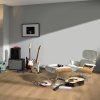 kompozitna podlaha parador modular one dub 1730802 v interieri s gitarami