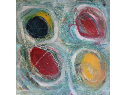 HRA 3, 23014, 40X40, AKRYL KOMBINOVANÁ TECHNIKA