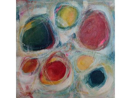 HRA 4, 23015, 40X40, AKRYL KOMBINOVANÁ TECHNIKA