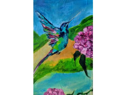 obrazy original umenie SPOMIENKA NA KOLUMBIU, 20x30, akryl kombinovaná technika, NEPREDAJNÉ