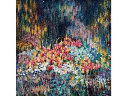 obrazy original umenie 3017 LÚKA MESAČNÉHO SVIT 40X40 akryl