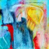 obrazy original umenie OPUS 1 akryl, kombinová technika,20x20, plátno
