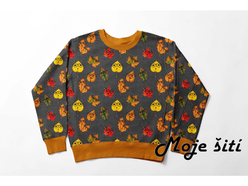 mikina listecky sede