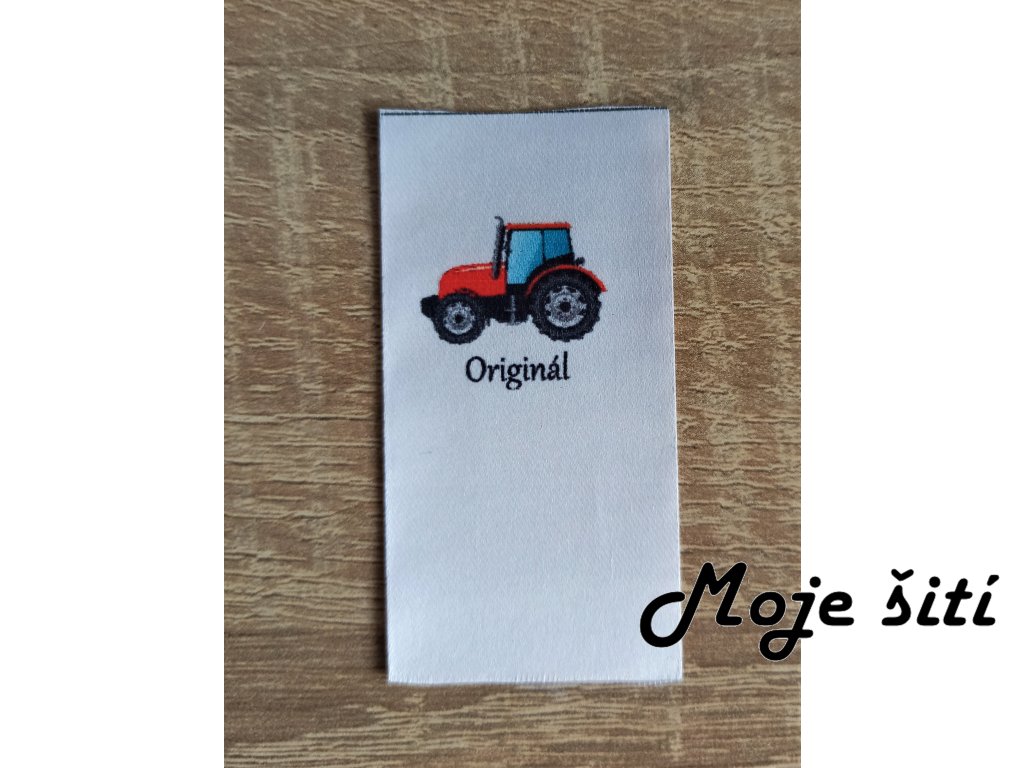 Barevné etikety do švu - Traktor malovaný - Originál