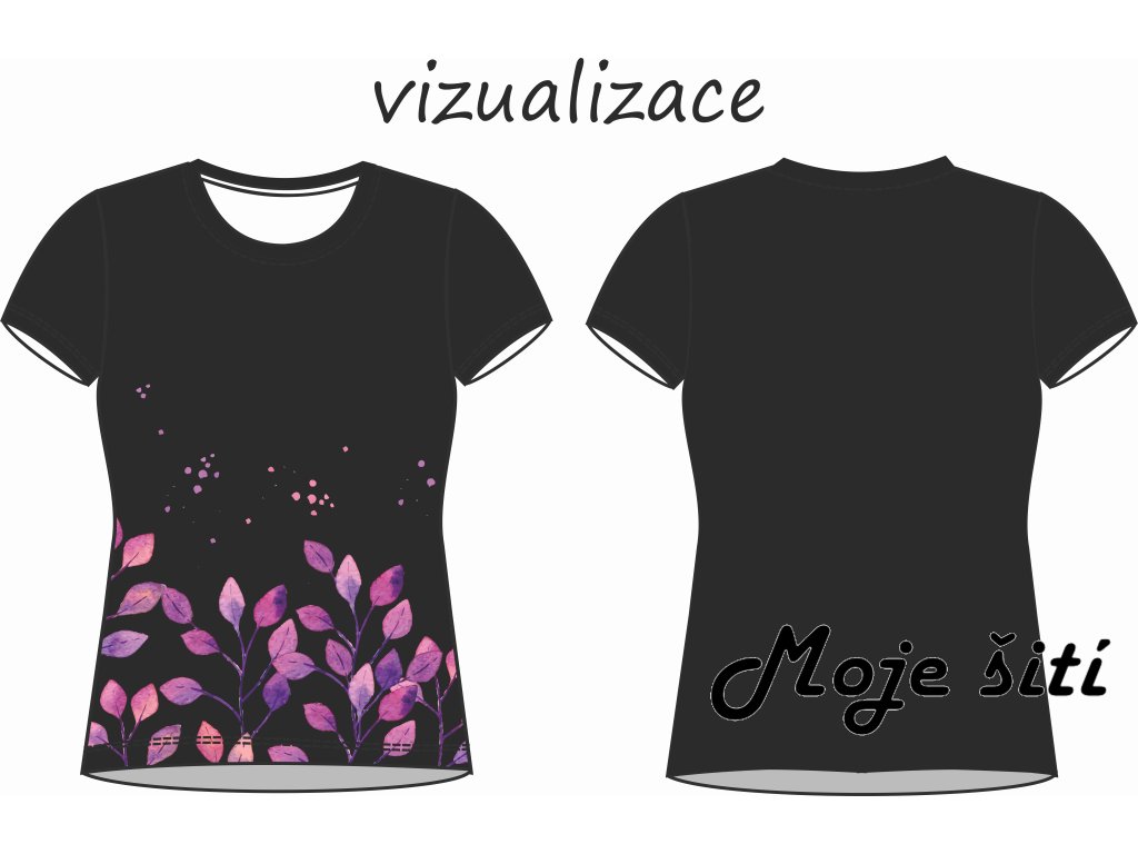 Akvarelové lístečky na černé